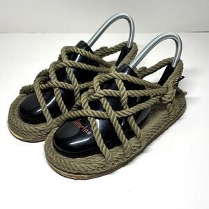Nomadic State of Mind Rope Sandals Womens Olive Green Vibram Sole Boho Hippie